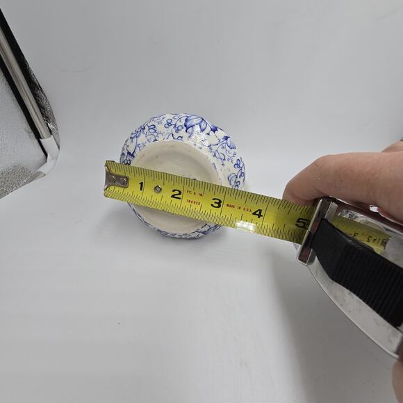 Vtg J Kent Fenton England Early 18th C Chintz 5" Pitcher Blue White Floral - Picture 8 of 8